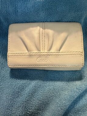 Coach Cream Leather Fold-Front Wallet